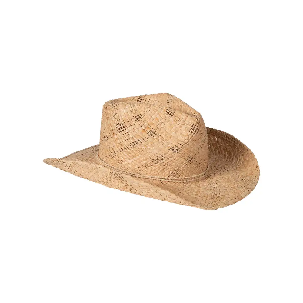 Flicked Brim Straw Western Fedora