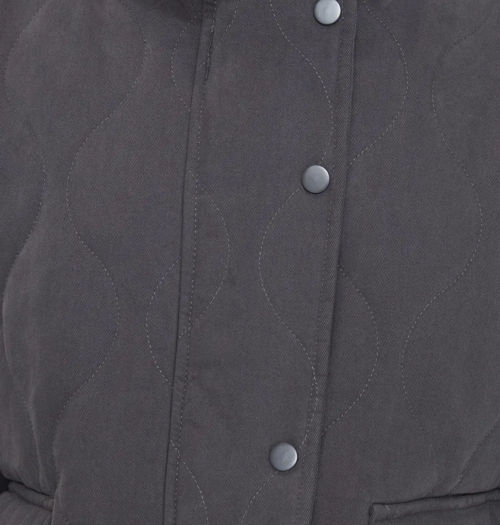 Gray Quilted Zip Jacket