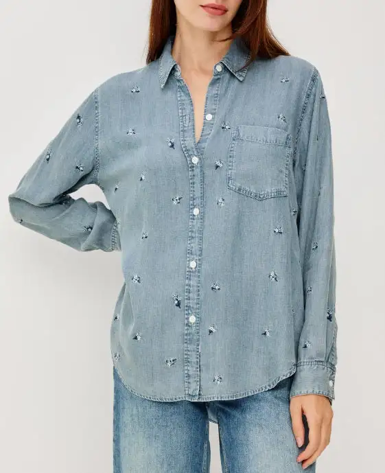 Button Front Poplin Shirt