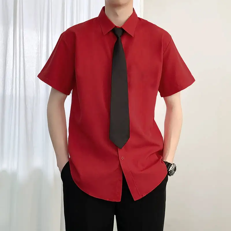 Tie Accent Short Sleeve Dress Shirt