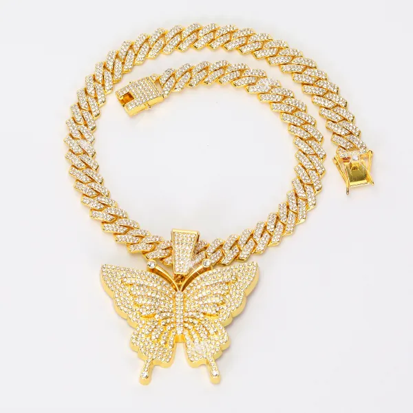 🦋 MAKE YOUR LOOK HIT DIFFERENT. ✨  Turn heads with an Iced-Out Butterfly Pendant that brings serious shine to every fit. Bold Cuban-link style. Statement butterfly design. Maximum sparkle from every angle. 💎