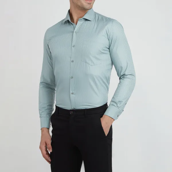 Modern Striped Slim Fit Tailored Men's Formal Shirt