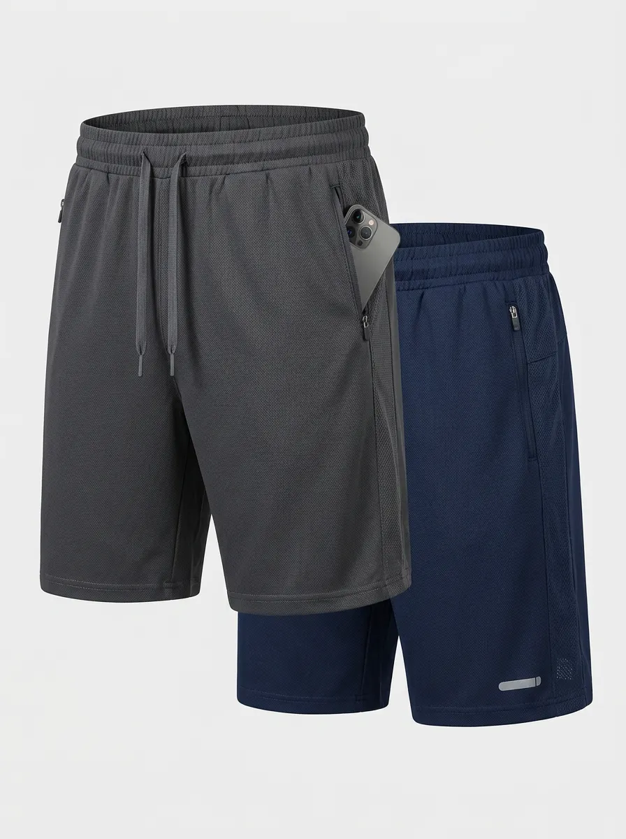 Mesh Workout Two-Pack Athletic Shorts