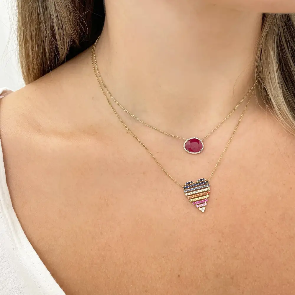 Petite Diamond Ruby Necklace