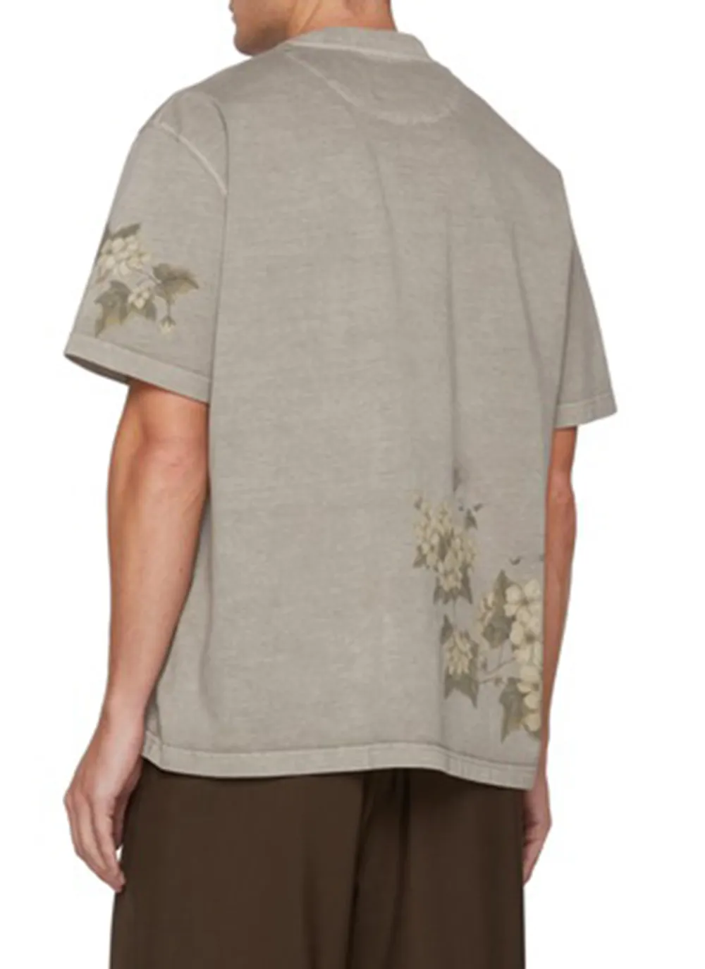 Soft Grey Print Cottom T-Shirts