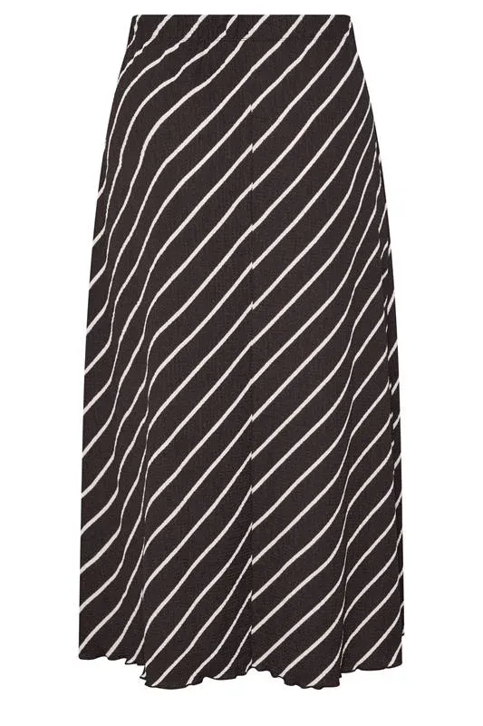 Chocolate Brown Stripe Maxi Skirt