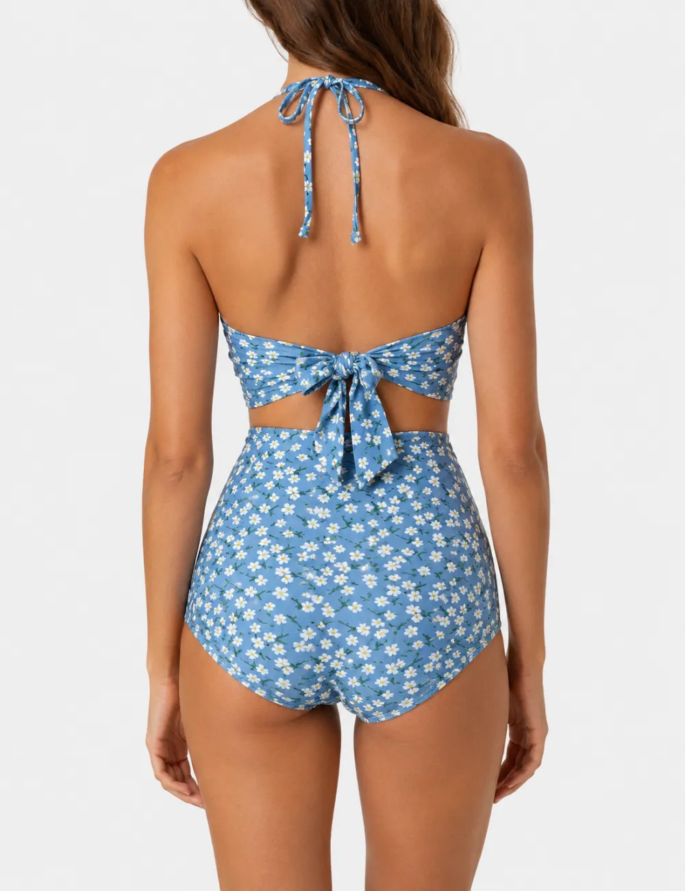 Daisy Halter High Waist Bikini Set