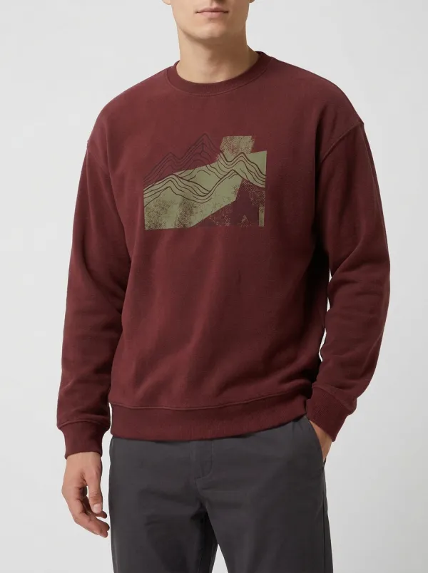 Men's Charcoal Graphic Print Crewneck Sweatshirt