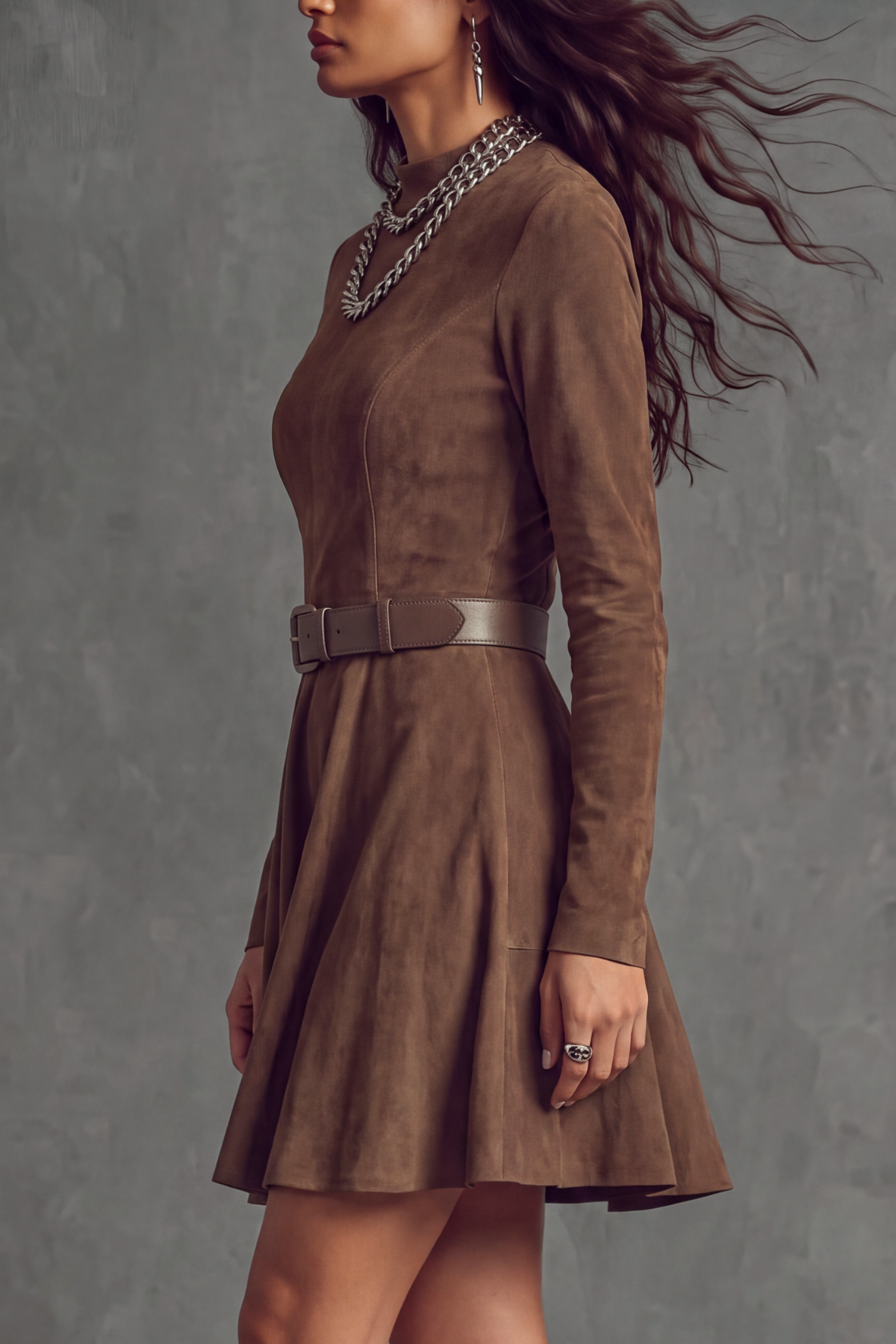 High Neck Mini Dress