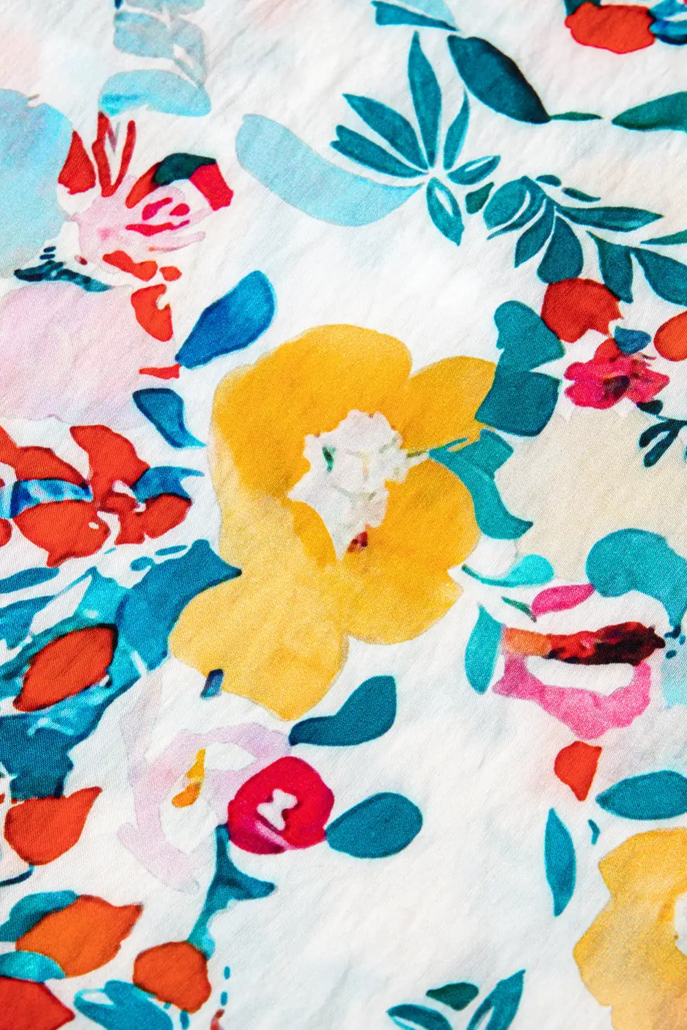 Softly Styled Floral V-Neck Short Sleeve Blouse