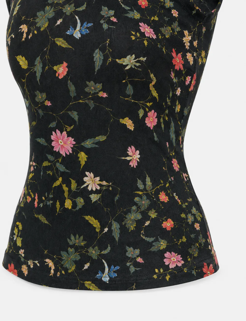 Sheer Mesh Turtle Neck Sleeveless Top