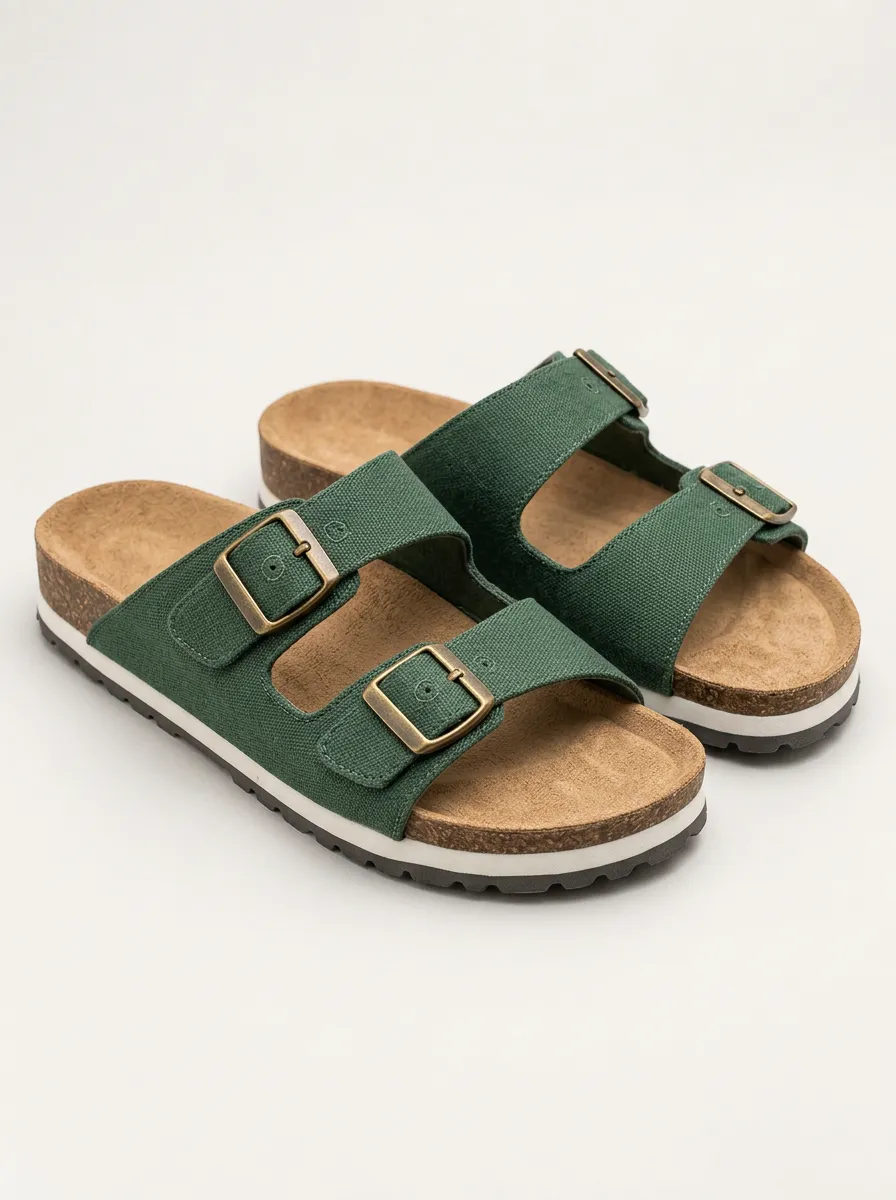 Men's Double Buckle Buckle Canvas Trail Ready Casual Sandals