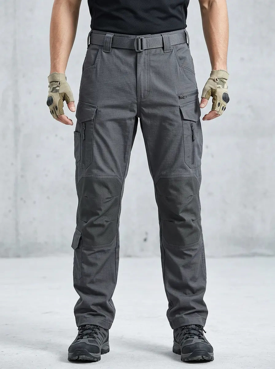 Refined Ripstop-Style Outdoor Men's Multi-Pocket Waterproof Tactical Cargo Pants