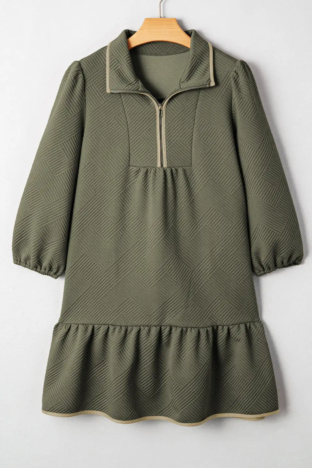 Smooth Finish Zip Front Mini Dress