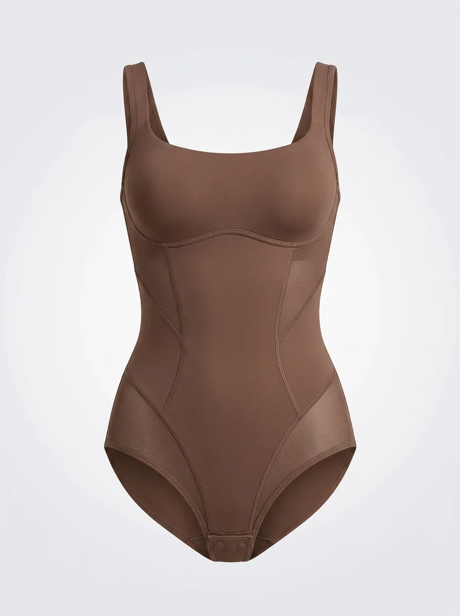 Women's Refined Sculpting Mesh Panel Sleeveless Bodysuit