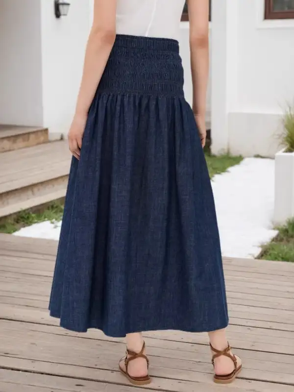 Fitted Smocked Elastic Skirt