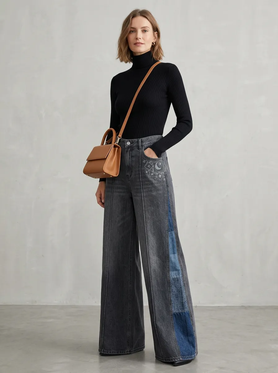 Women's Wide Leg Casual Denim Jeans