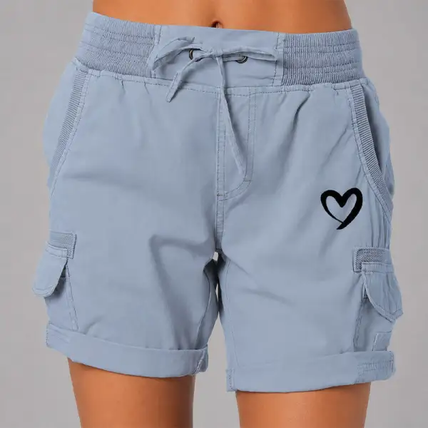 Women's Heart Graphic Cargo Lounge Shorts