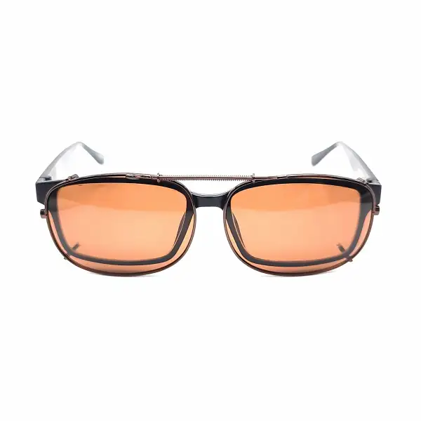 Amber Lens Smoke Lens 54mm Polarized Clip-On Sunglasses for Cat-Eye Frames