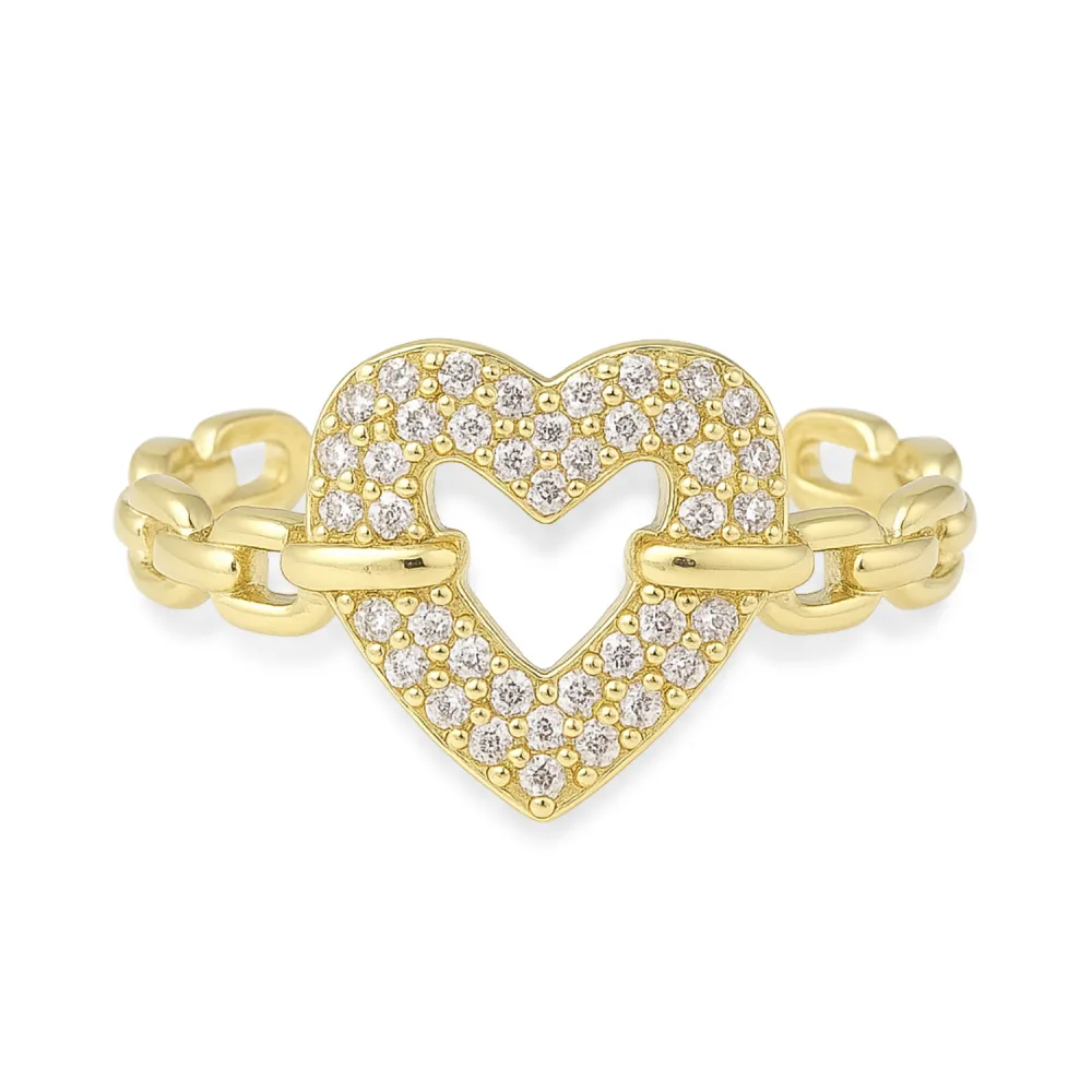 Dainty Heart Statement Ring