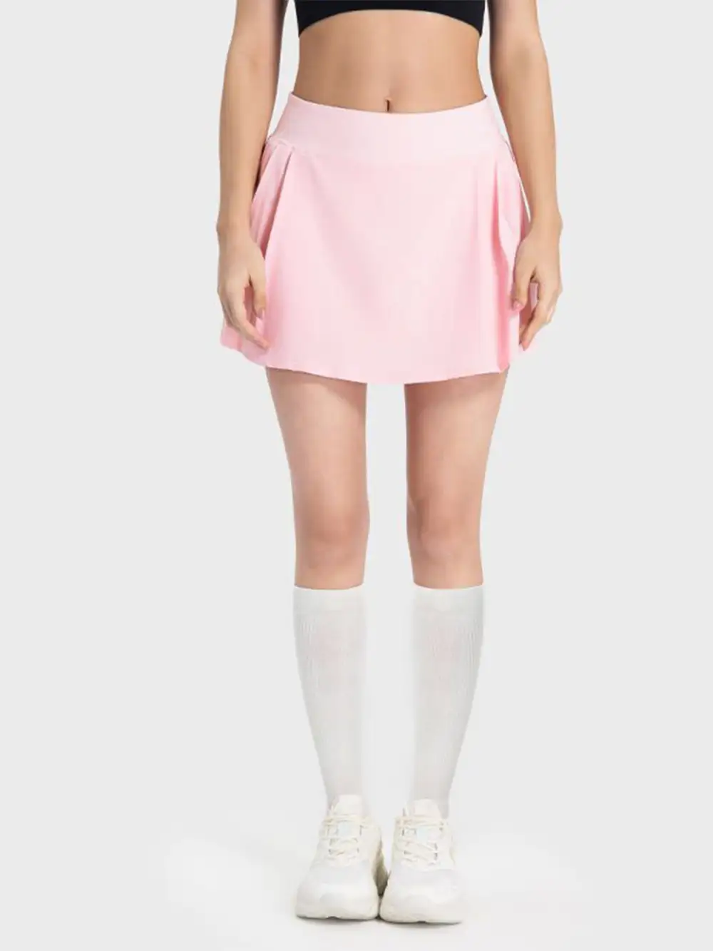 Textured Pleated Detail Skirt