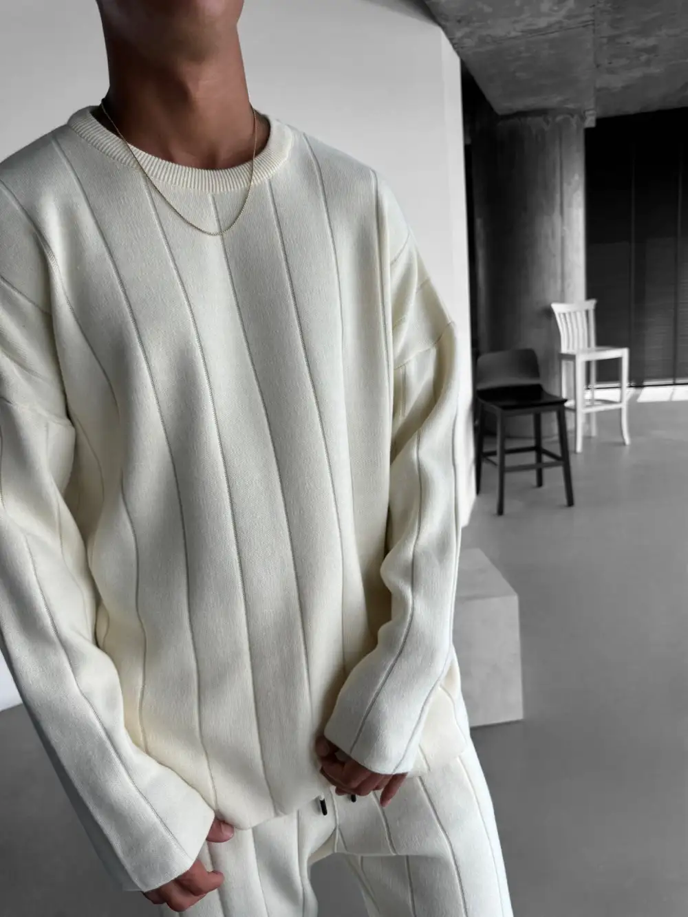 Studio Relaxed Knit Sweatshirt
