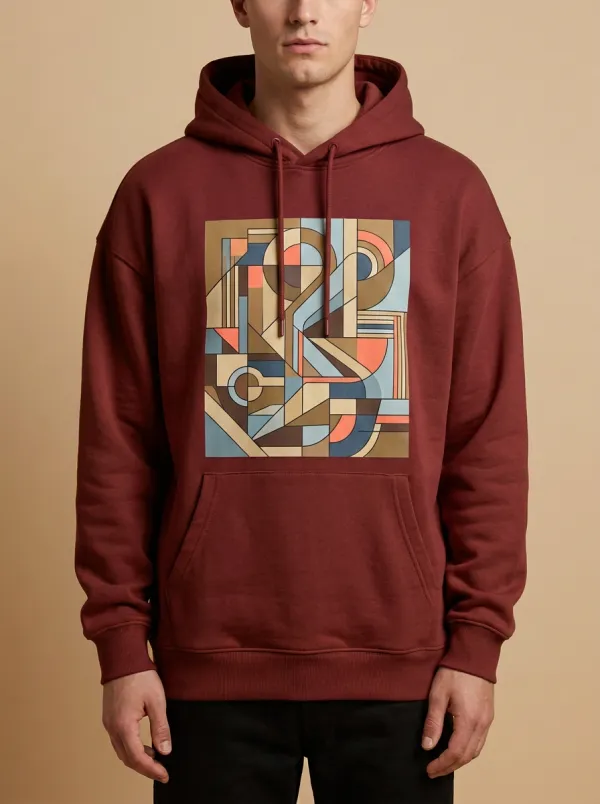 Unisex Bold Geometric Pocket Hoodie