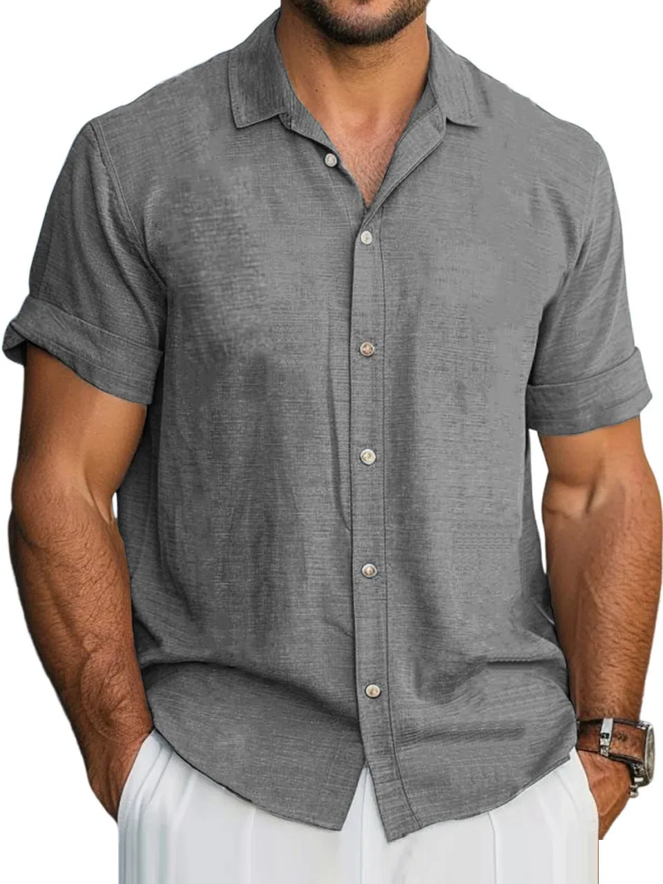Workwear Short Sleeve Camp Collar Shirt