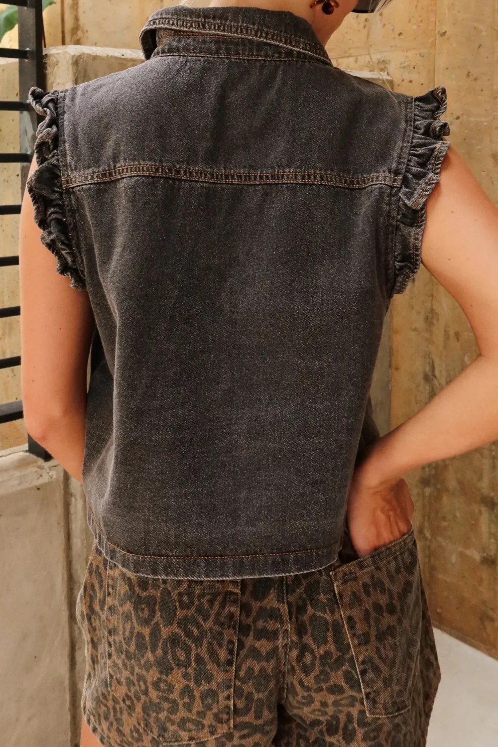 Button Up Lapel Vest
