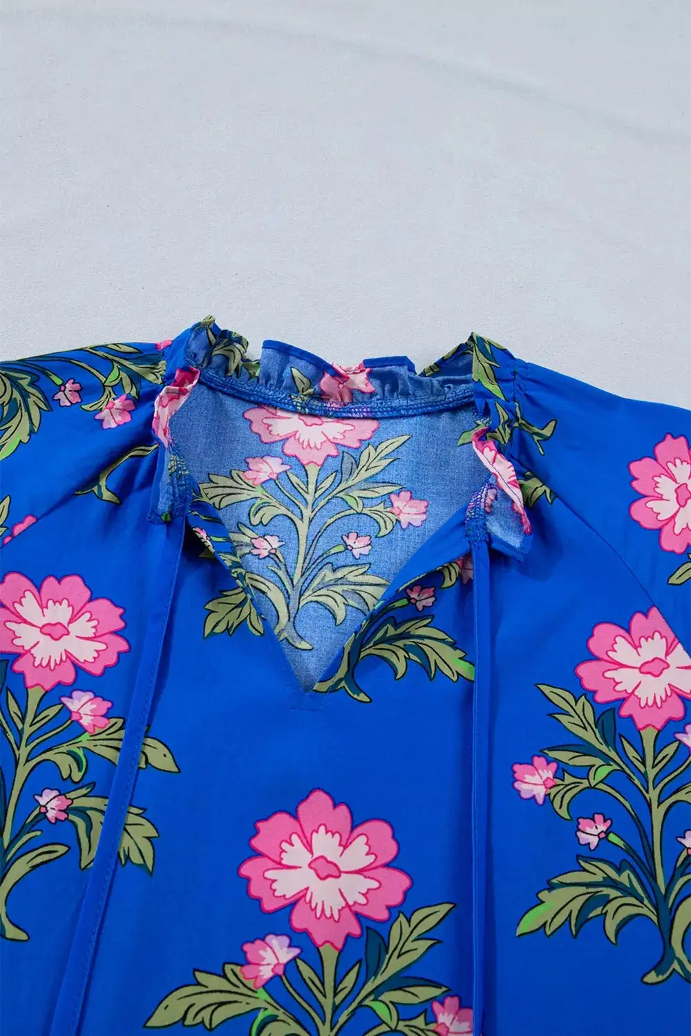 Floral V Neck Short Sleeve Dress Casual