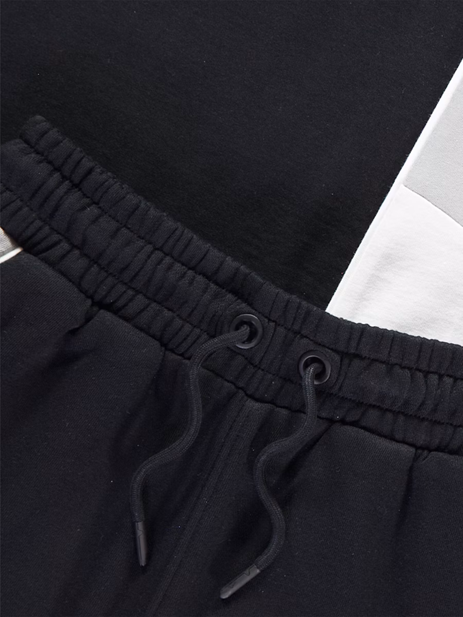 White/Black Block Panel T-Shirt and Shorts Set detail 1