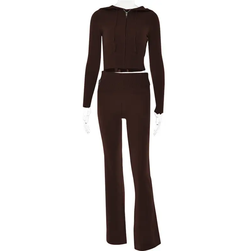 Sporty Zipper-Front Hooded High-Waist Jumpsuit