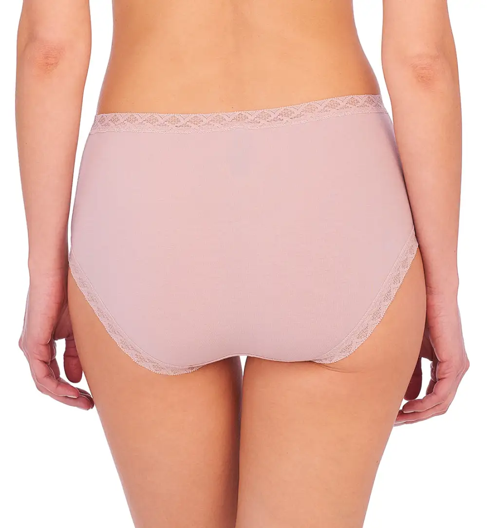 Classic High-Waist Stretch-Lace Cotton Full-Coverage Brief Panty