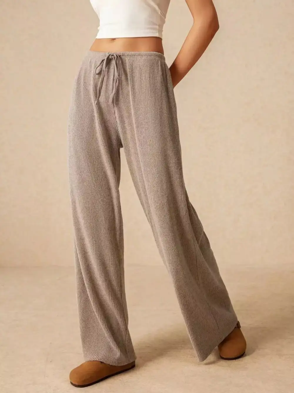 Weekend Drawstring Wide Leg Pants