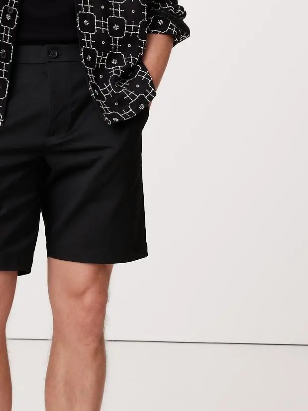 Men's Black  Polyester Blend Shorts