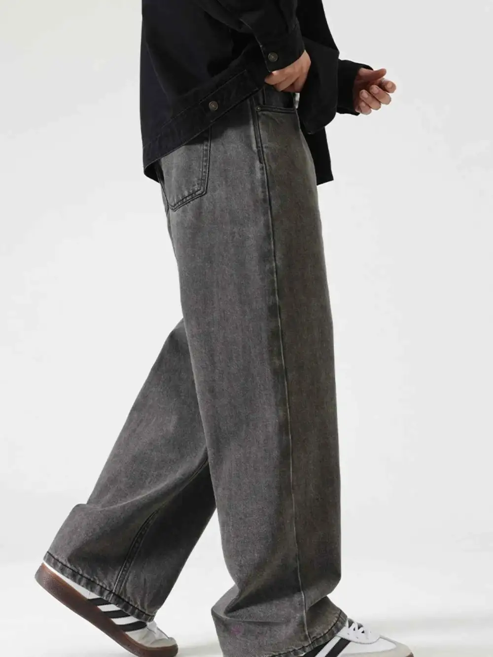 Clean Look Washed Wide Leg Jeans