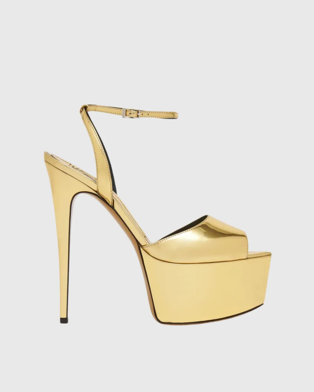 Peep Toe Platform Sandals in Gold