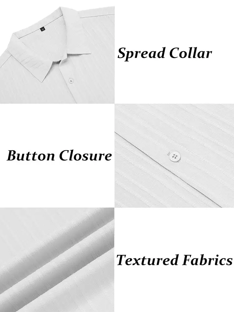 Casual Summer Textured Short Sleeve Shirt