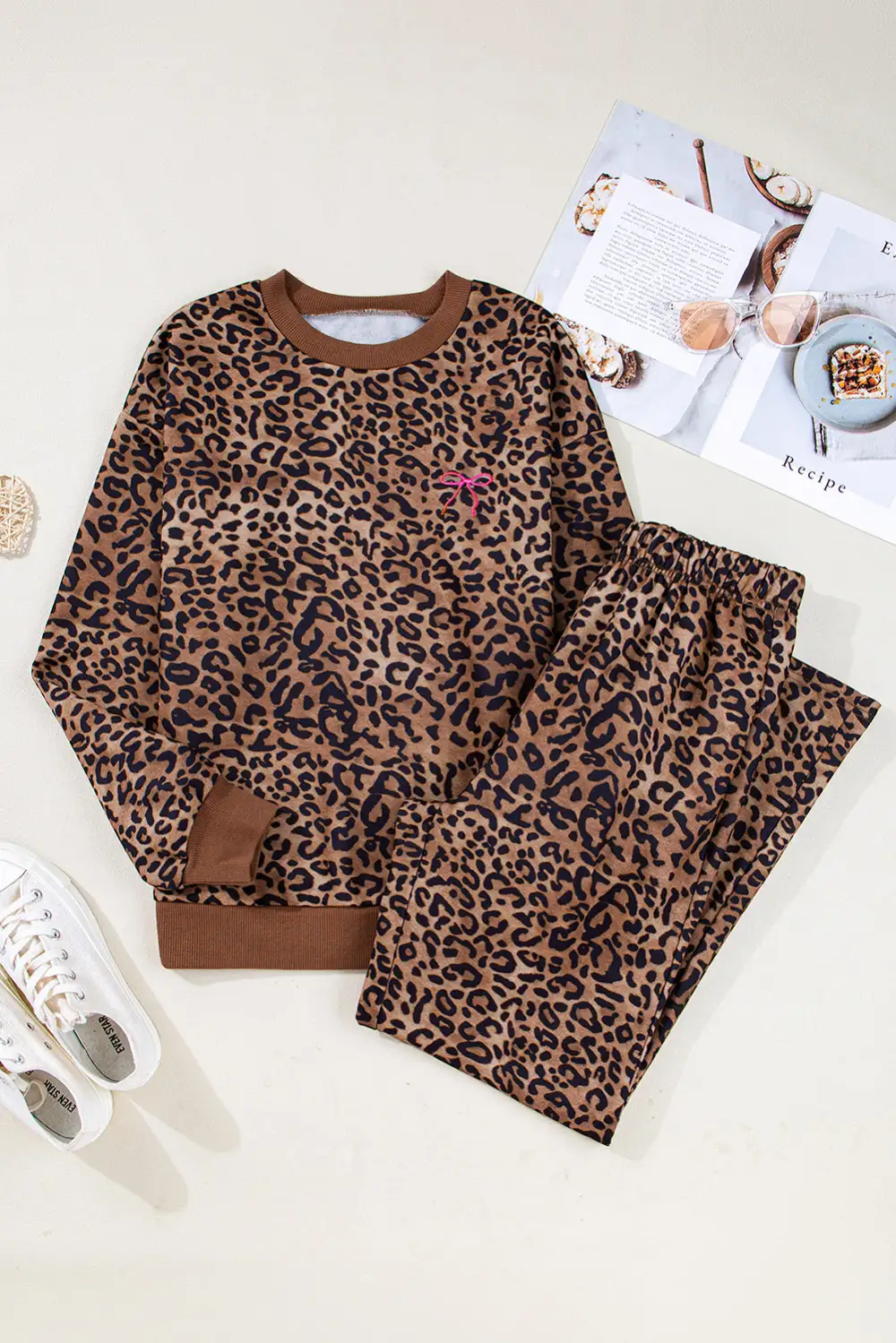 Print Long Soft Pants Lounge Set