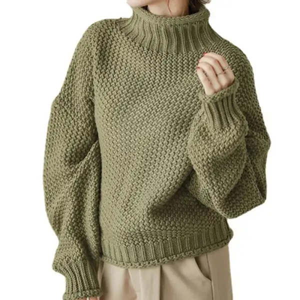Minimal Women's High-Neck Relaxed Sweater