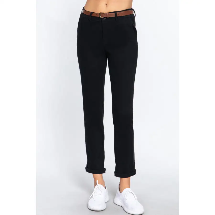 Active Basic Cotton Span Twill Straight Pants
