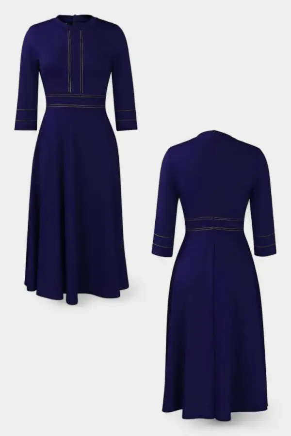 Round-Neck Midi Dress