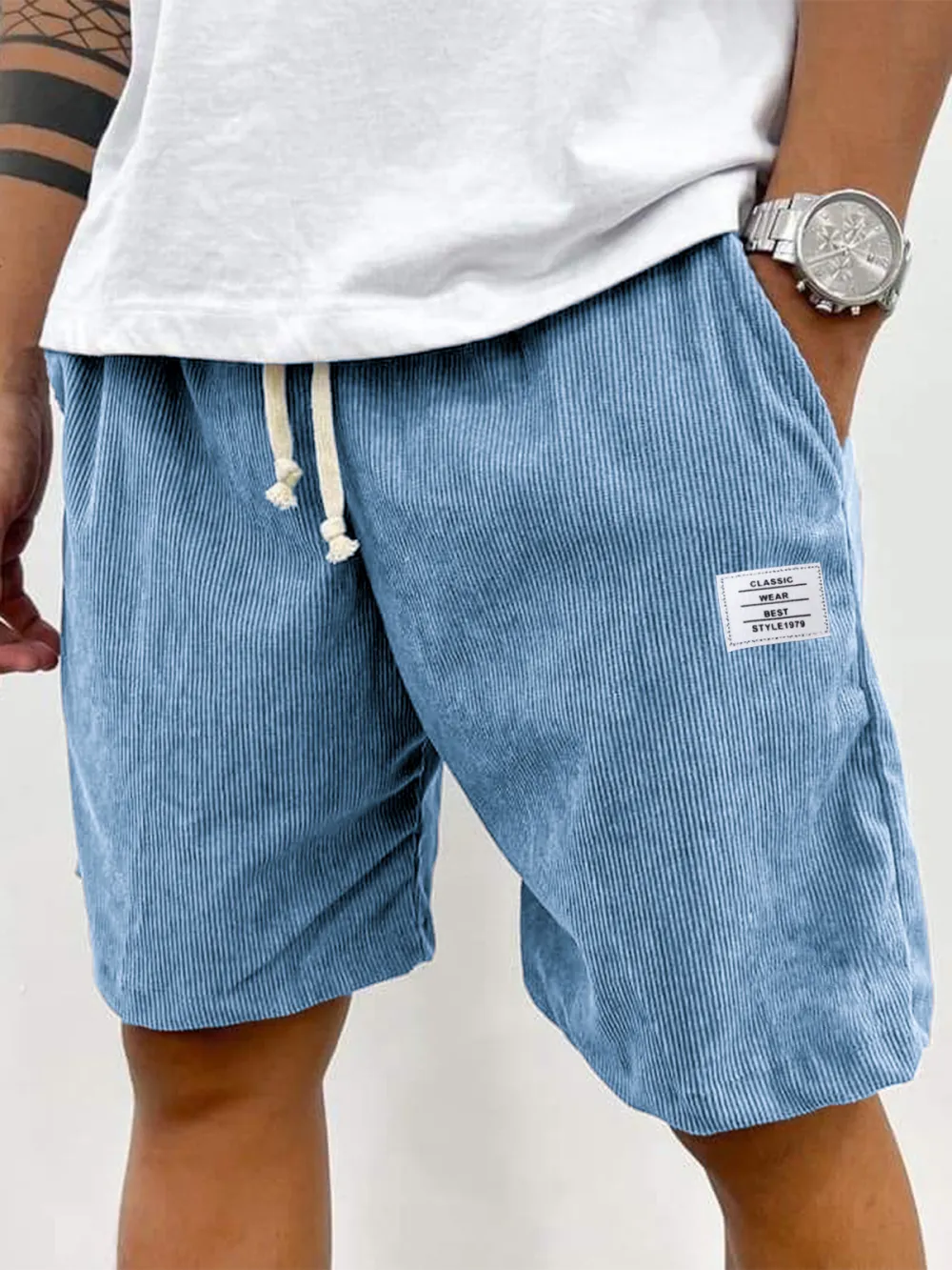 Utility Corduroy Seamed Detail Shorts