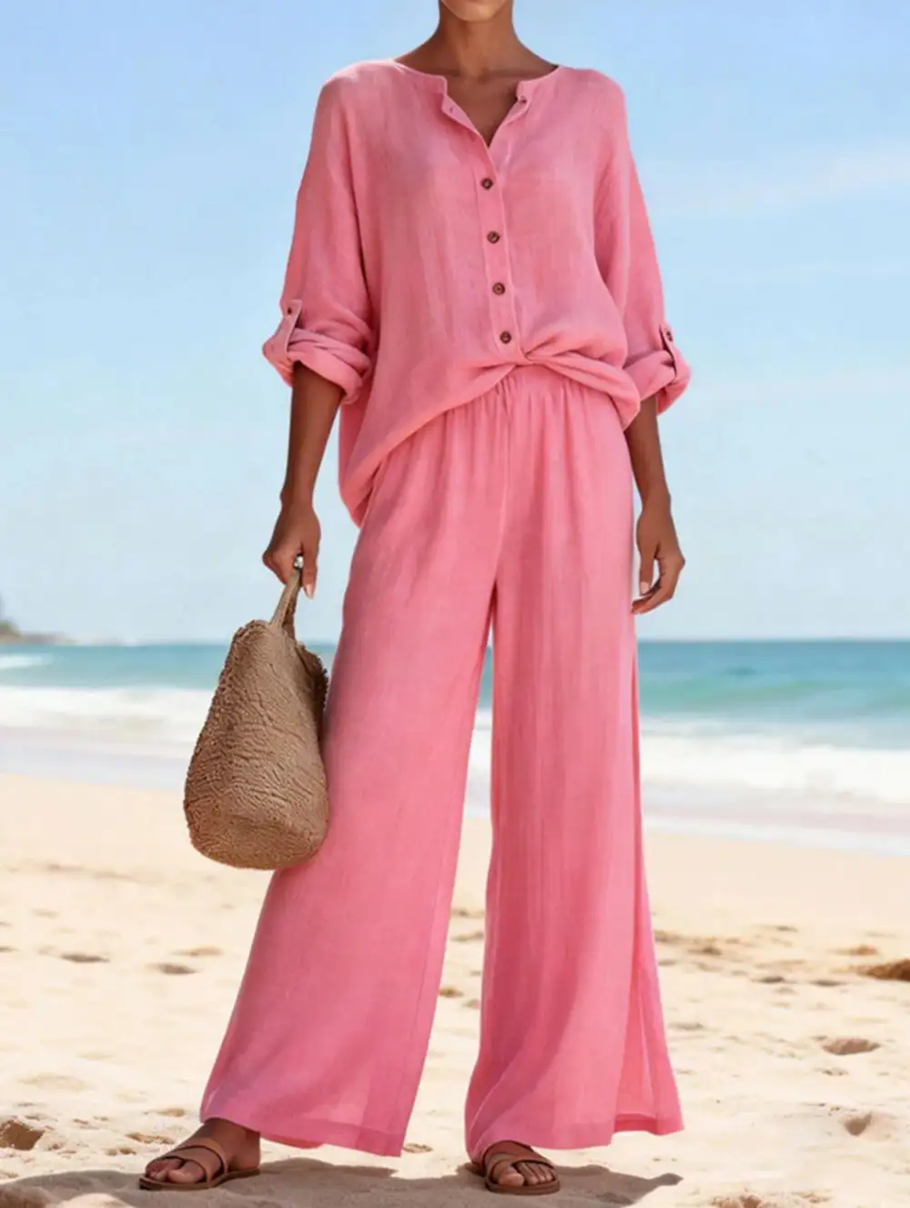 Wide-Leg Pants Set