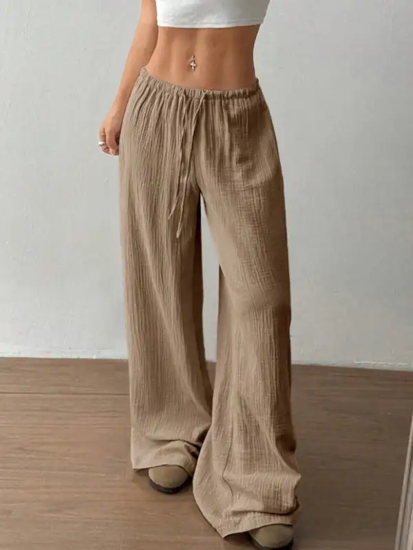 Polished Wide Leg Drawstring Pants