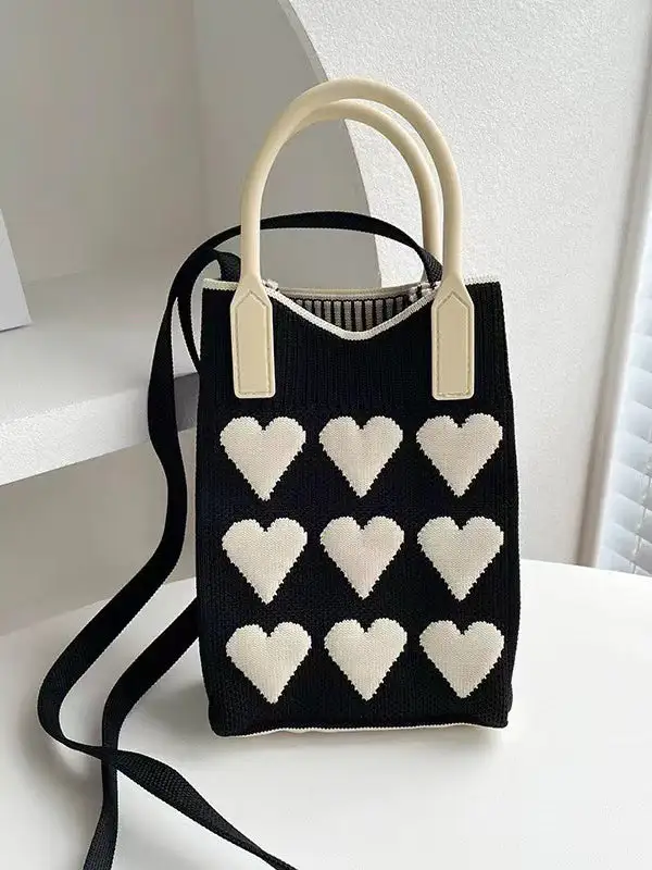 Heart Print Crossbody Bag