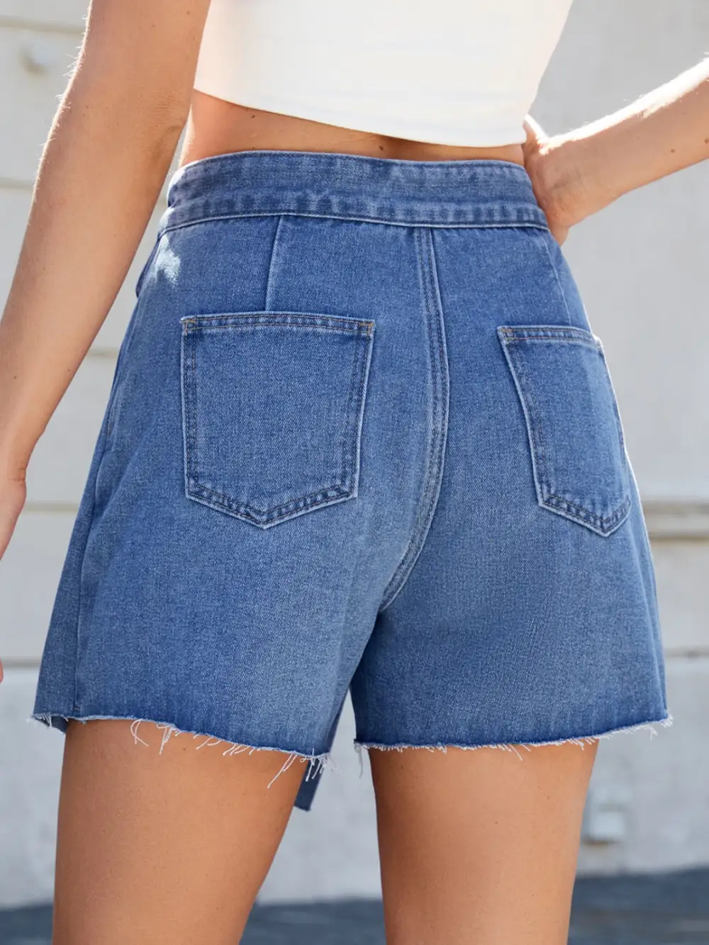 Denim Frayed Skort