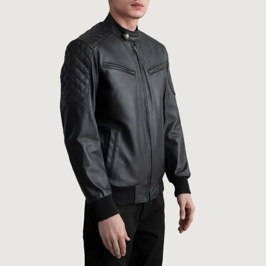 Men's Classic Bomber Leather Jacket