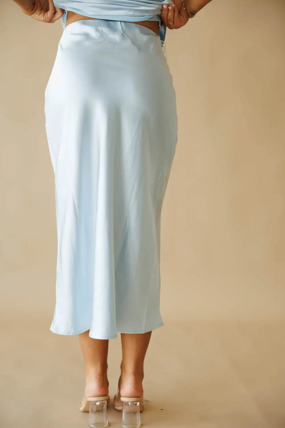 Modern Satin Midi Skirt