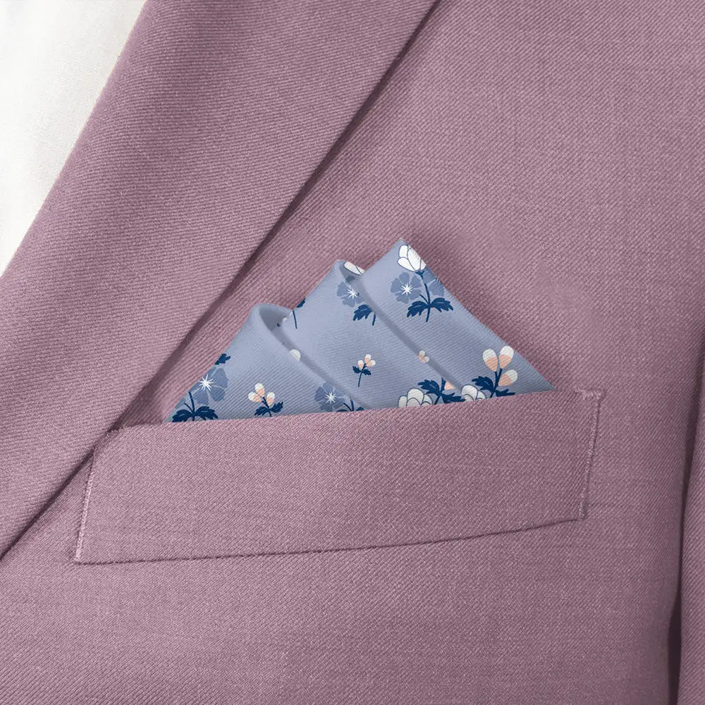 Contemporary Balanced Floral Pocket Square